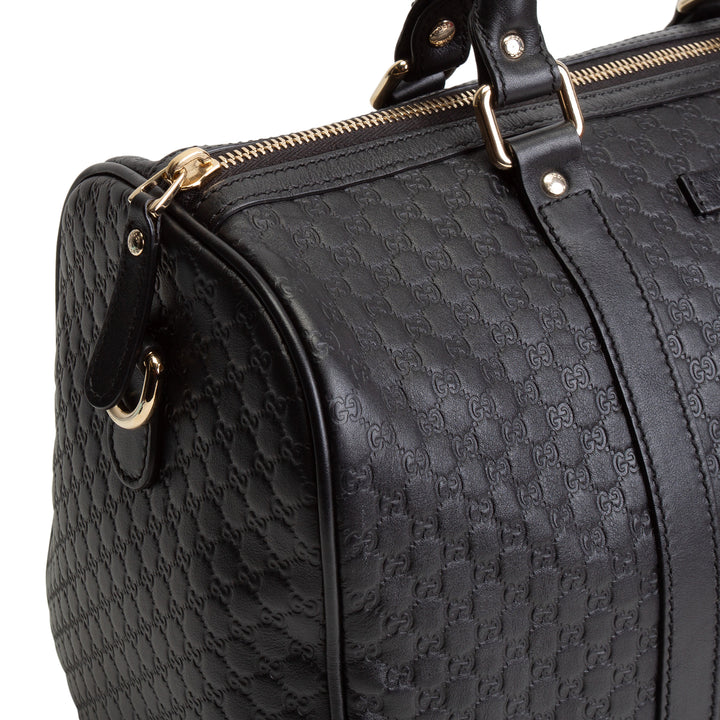 GUCCI Microguccissima Boston Bag - Black