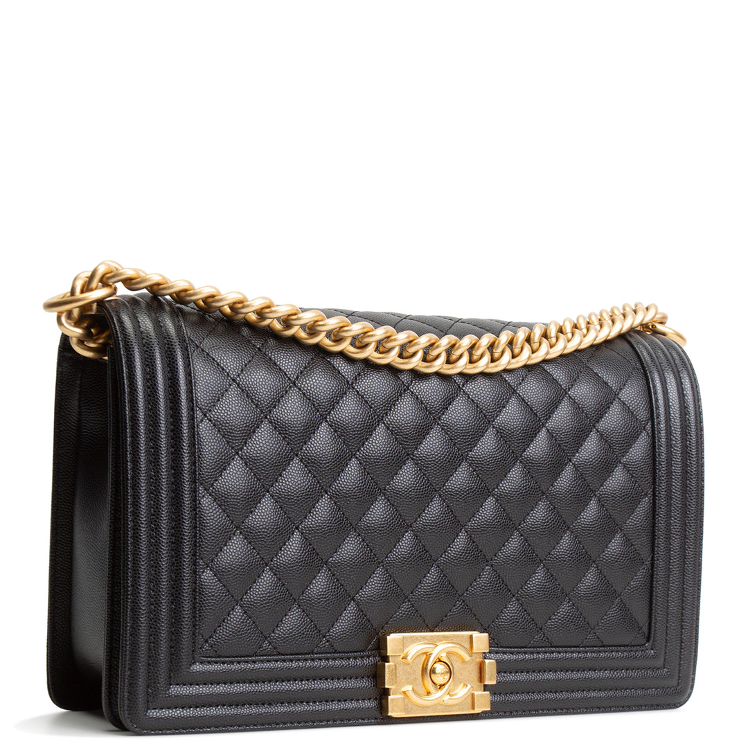 CHANEL Caviar Medium Boy Bag - Black