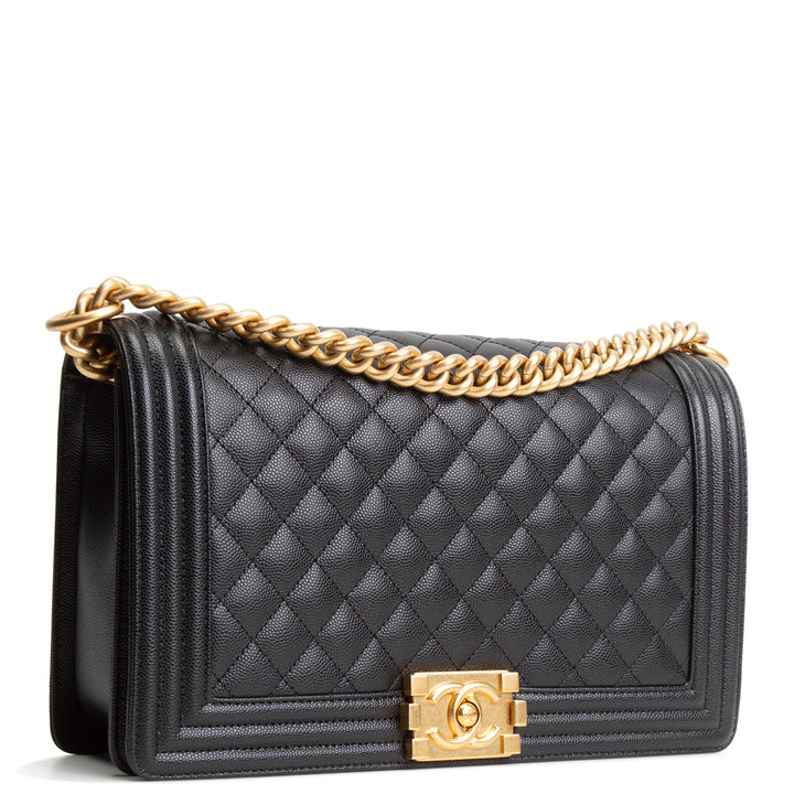 CHANEL Caviar Medium Boy Bag - Black