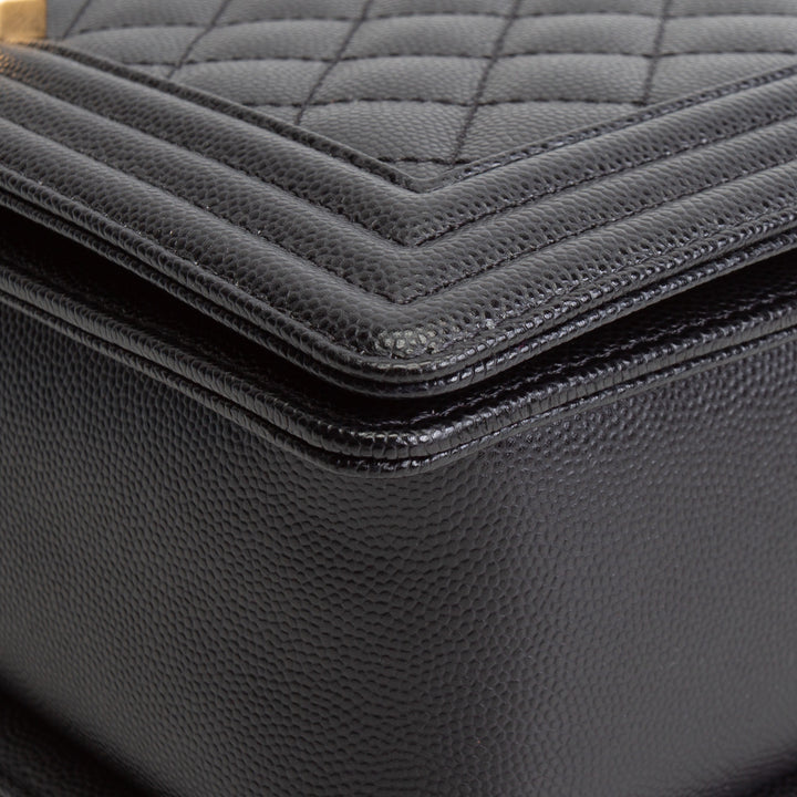 CHANEL Caviar Medium Boy Bag - Black