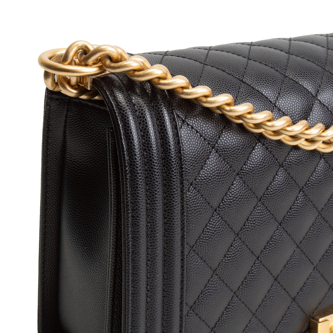 CHANEL Caviar Medium Boy Bag - Black