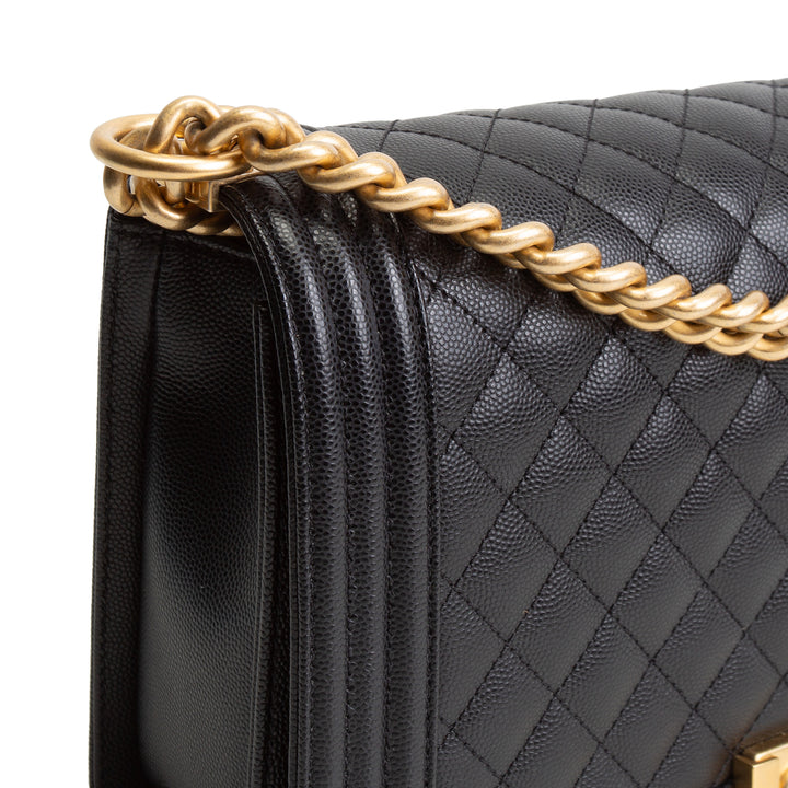 CHANEL Caviar Medium Boy Bag - Black