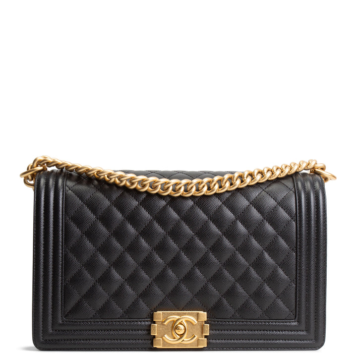 CHANEL Caviar Medium Boy Bag - Black