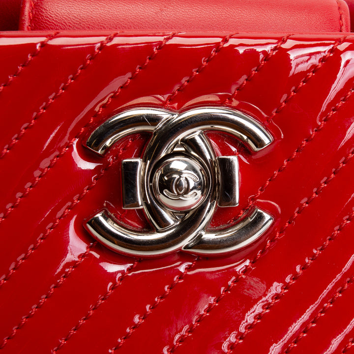 CHANEL Patent Coco Boy Tote - Red