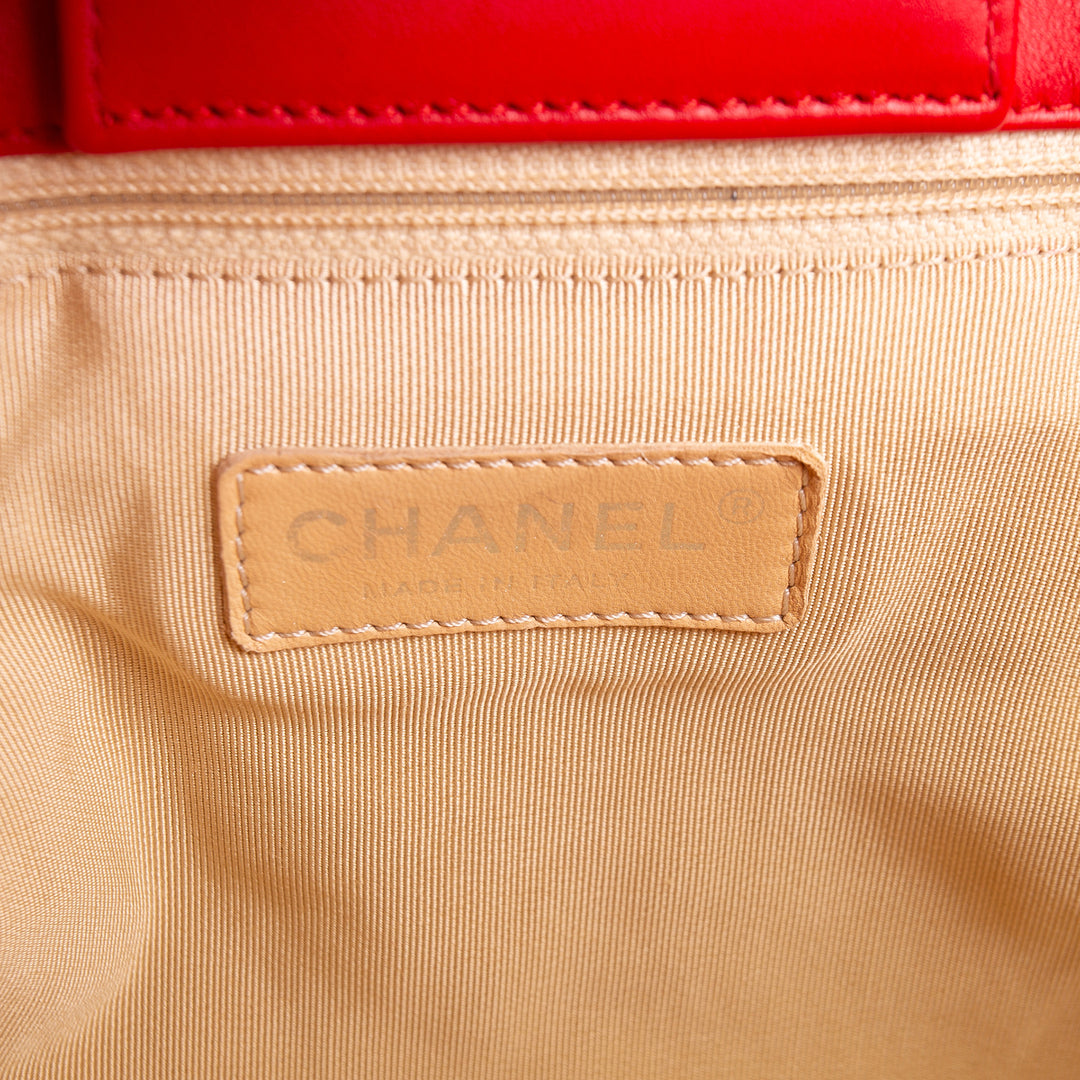 CHANEL Patent Coco Boy Tote - Red