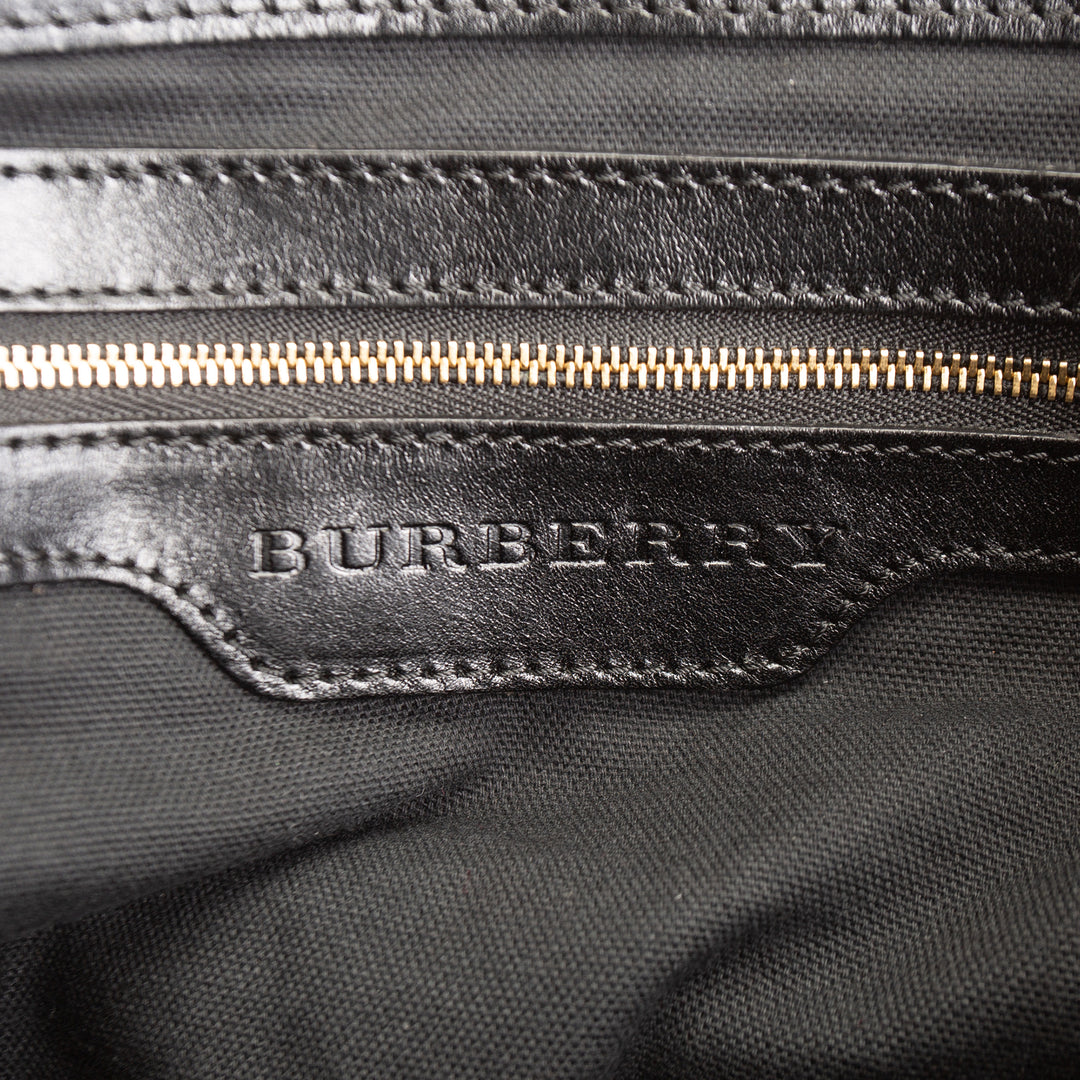 BURBERRY Nova Check Leather Trim Buckle Shoulder Bag