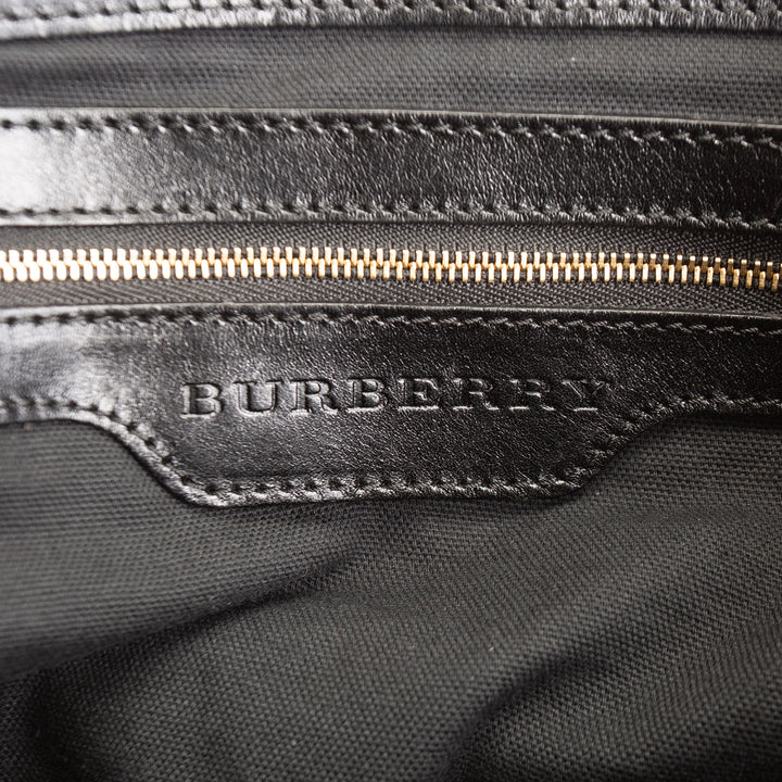 BURBERRY Nova Check Leather Trim Buckle Shoulder Bag