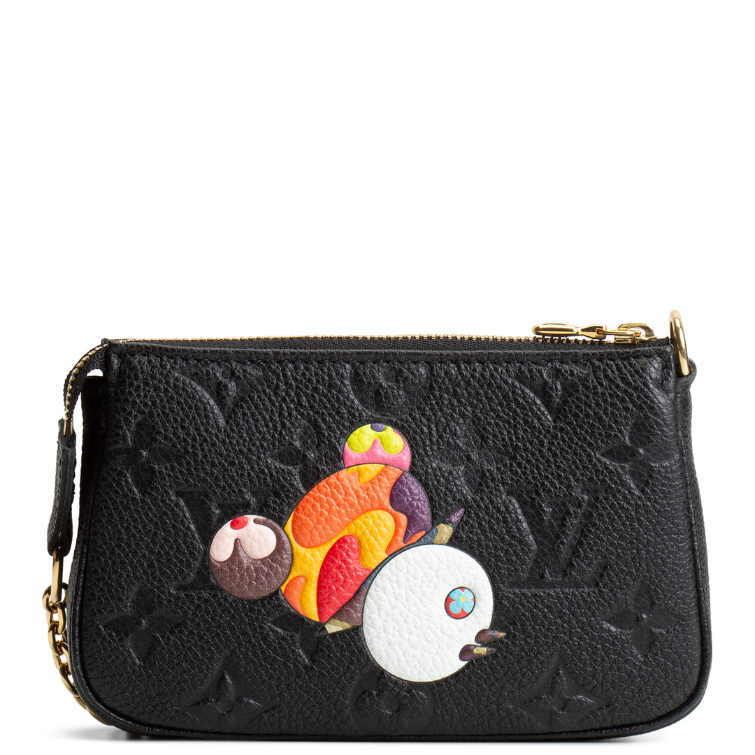LOUIS VUITTON x Takashi Murakami Monogram Empreinte Panda Mini Pochette - Black