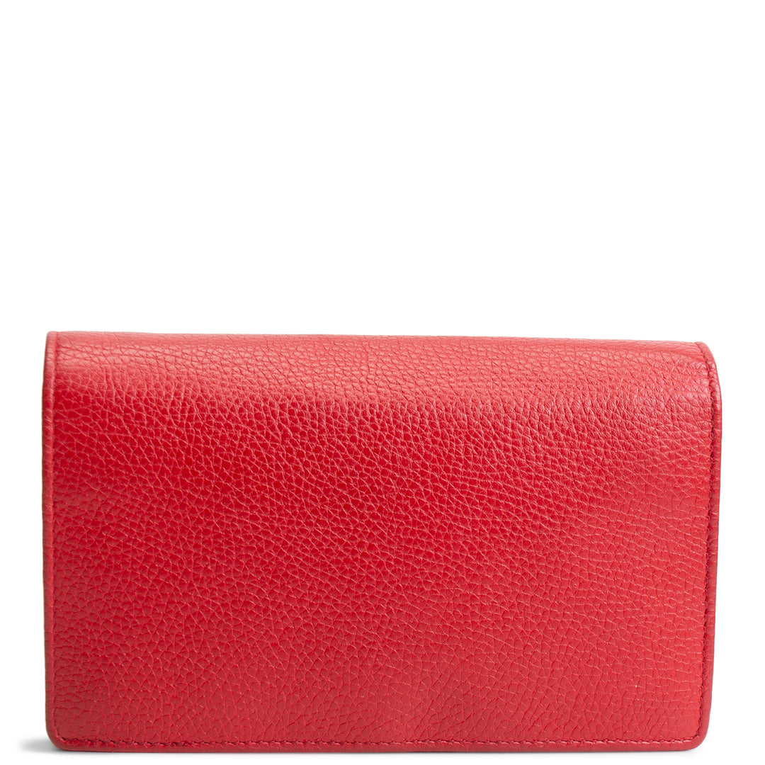 GUCCI Soho Disco Wallet On Chain - Red OUTLET FINAL SALE