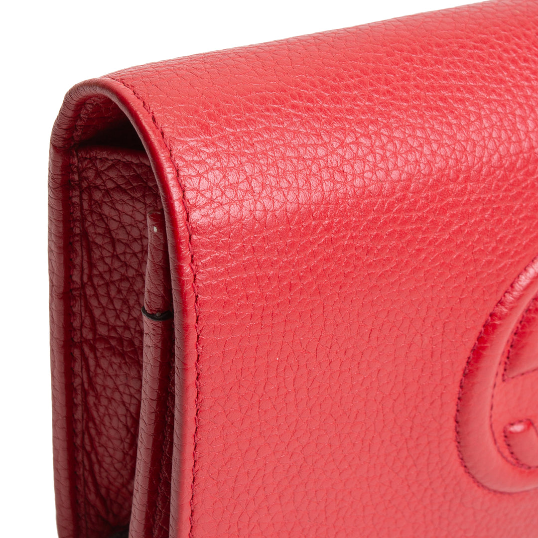 GUCCI Soho Disco Wallet On Chain - Red OUTLET FINAL SALE