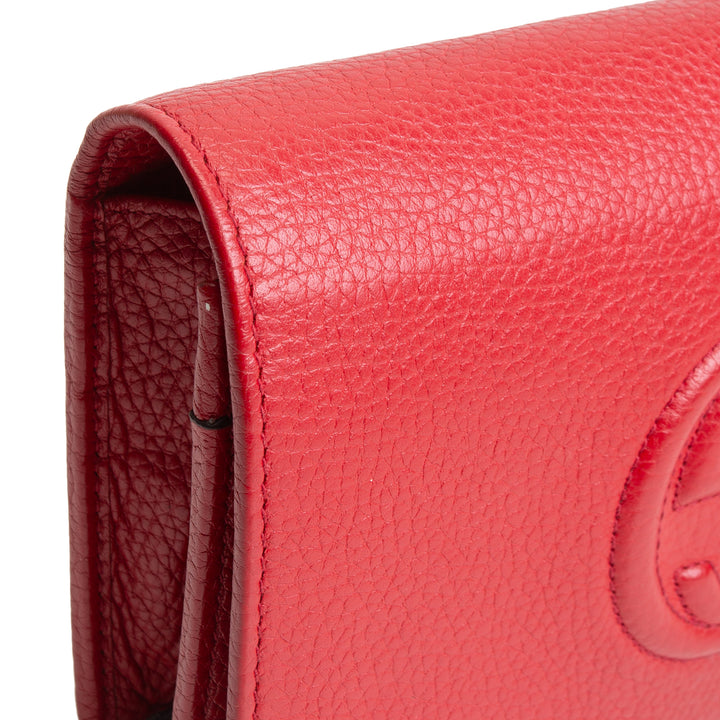 GUCCI Soho Disco Wallet On Chain - Red OUTLET FINAL SALE