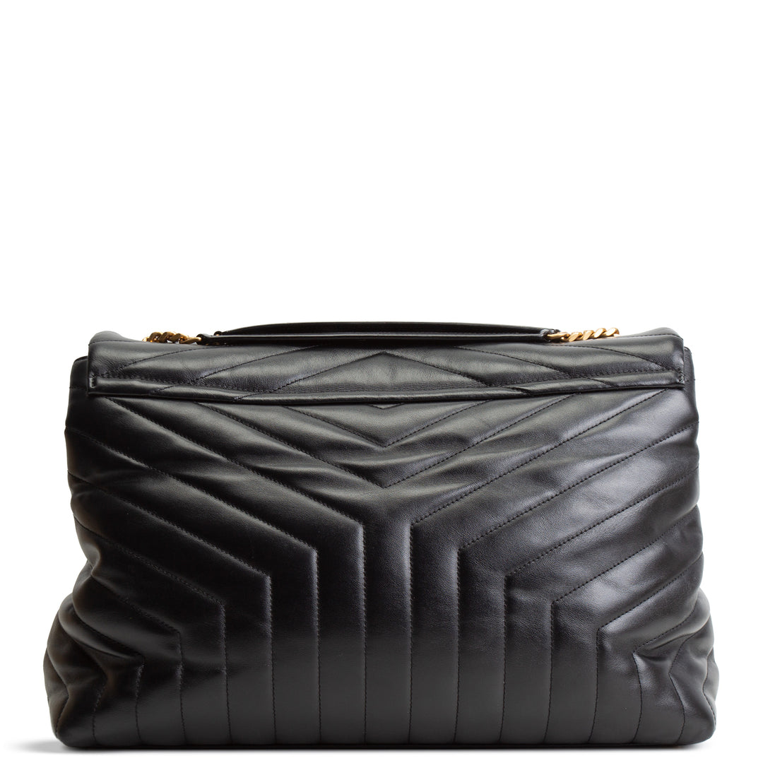 SAINT LAURENT Large LouLou Shoulder Bag - Black OUTLET FINAL SALE