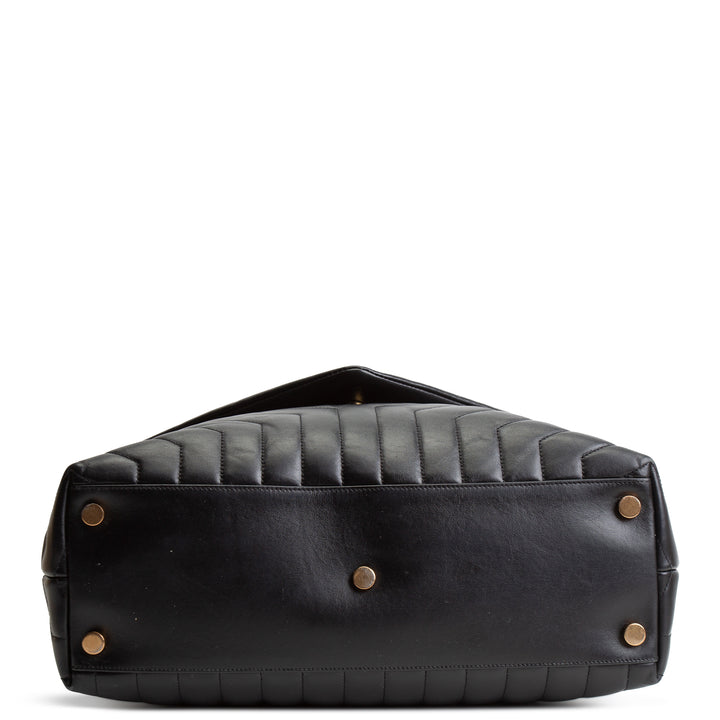 SAINT LAURENT Large LouLou Shoulder Bag - Black OUTLET FINAL SALE