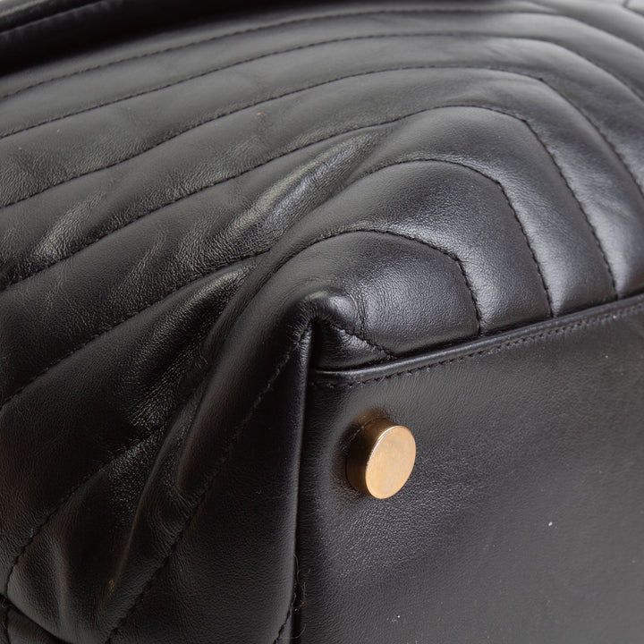 SAINT LAURENT Large LouLou Shoulder Bag - Black OUTLET FINAL SALE