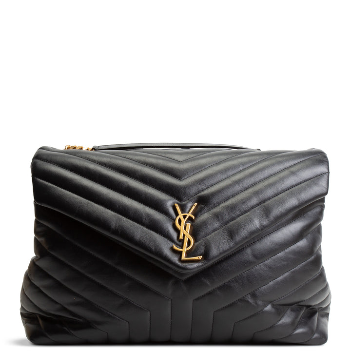 SAINT LAURENT Large LouLou Shoulder Bag - Black OUTLET FINAL SALE