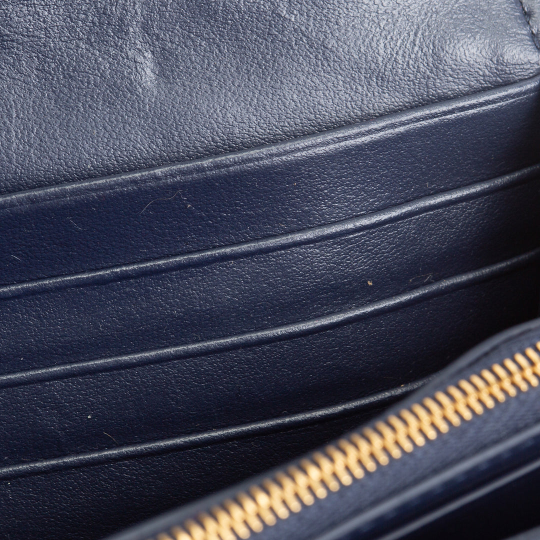 BOTTEGA VENETA Long Intrecciato Wallet - Denim & Leather OUTLET FINAL SALE