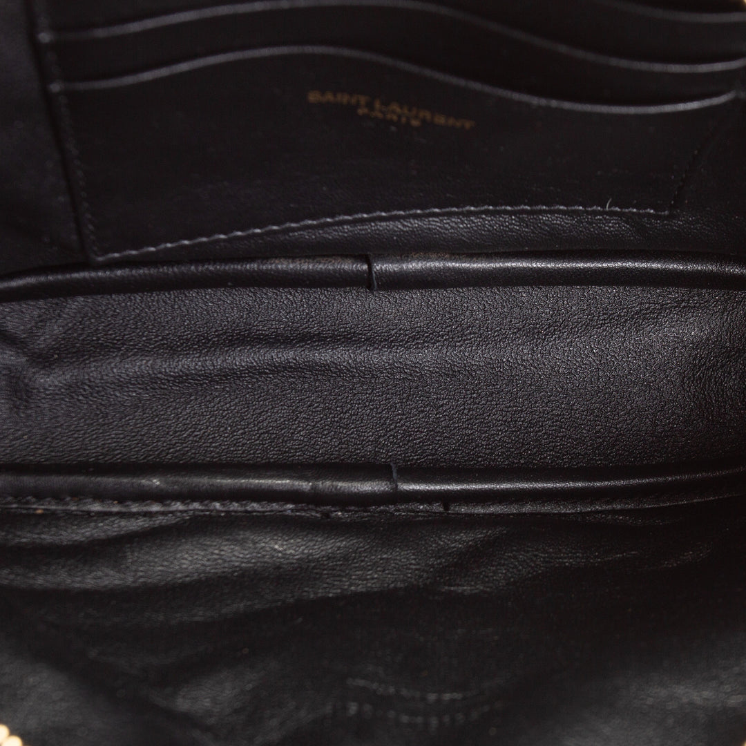 SAINT LAURENT Mini Lou Tassel Camera Bag Crossbody - Black