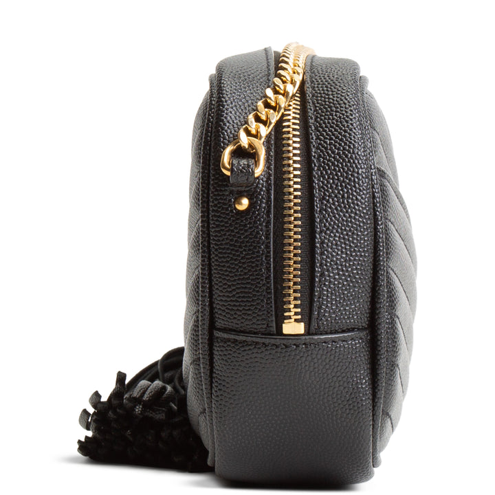 SAINT LAURENT Mini Lou Tassel Camera Bag Crossbody - Black