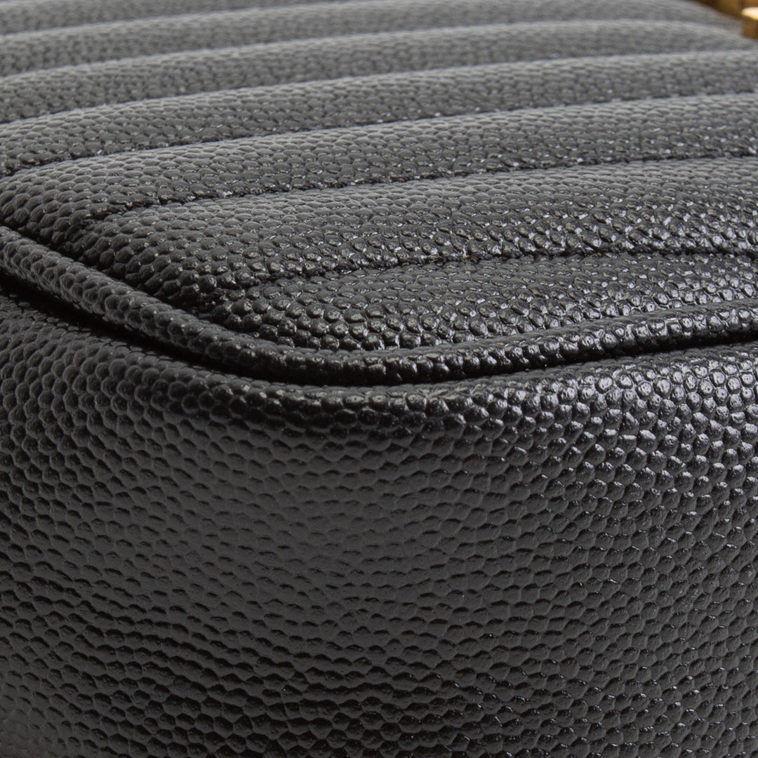 SAINT LAURENT Mini Lou Tassel Camera Bag Crossbody - Black