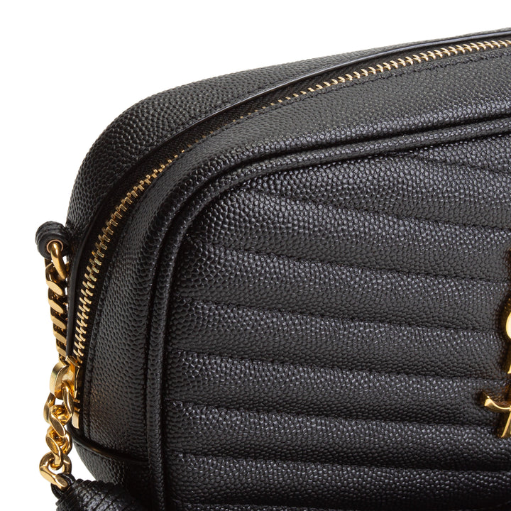 SAINT LAURENT Mini Lou Tassel Camera Bag Crossbody - Black