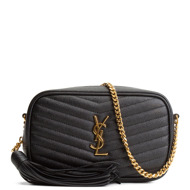 SAINT LAURENT Mini Lou Tassel Camera Bag Crossbody - Black