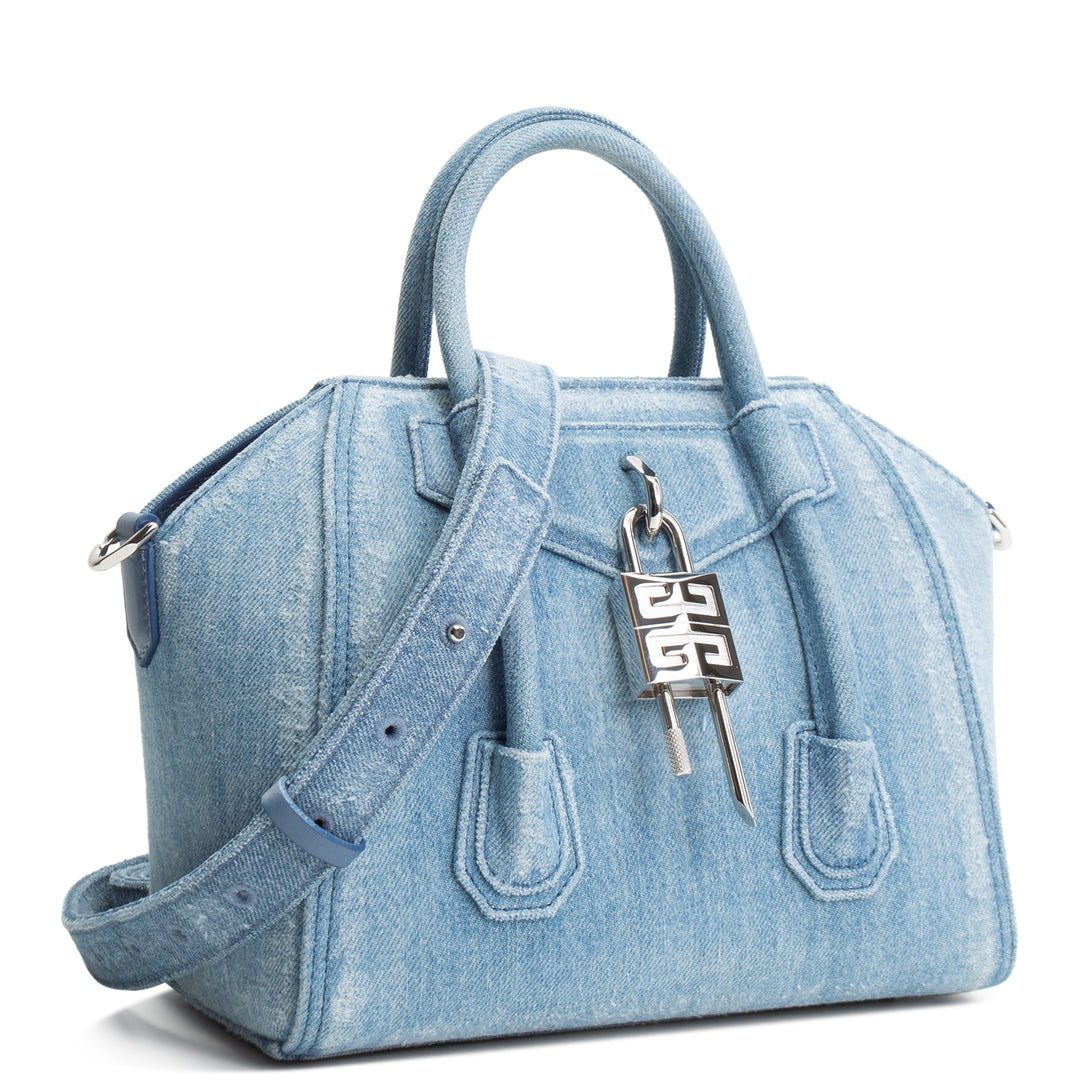 Givenchy Denim Antigona Lock Bag - Blue