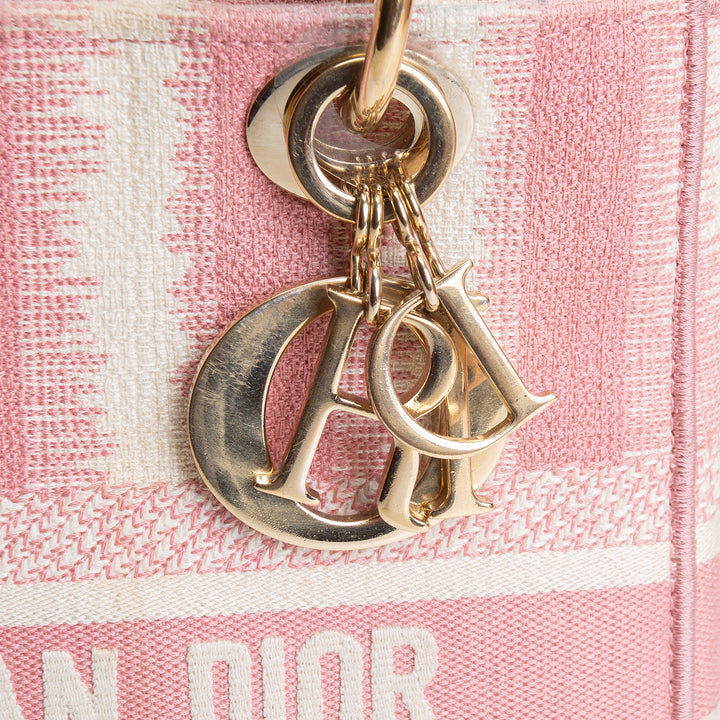 CHRISTIAN DIOR Medium Canvas D-Lite Lady Dior - Pink OUTLET FINAL SALE