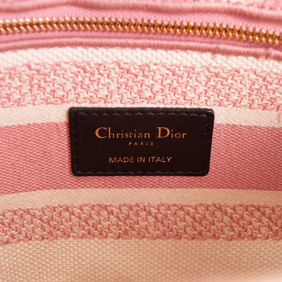 CHRISTIAN DIOR Medium Canvas D-Lite Lady Dior - Pink OUTLET FINAL SALE