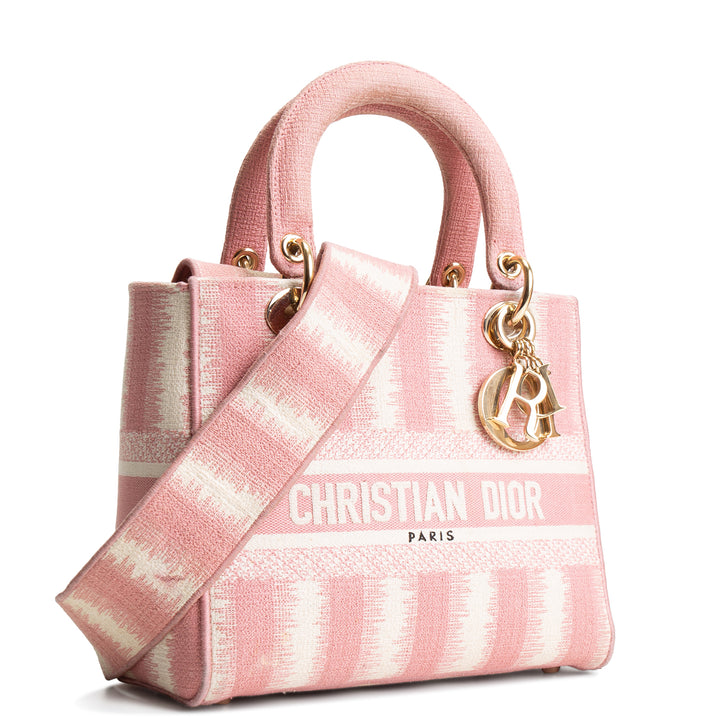 CHRISTIAN DIOR Medium Canvas D-Lite Lady Dior - Pink OUTLET FINAL SALE