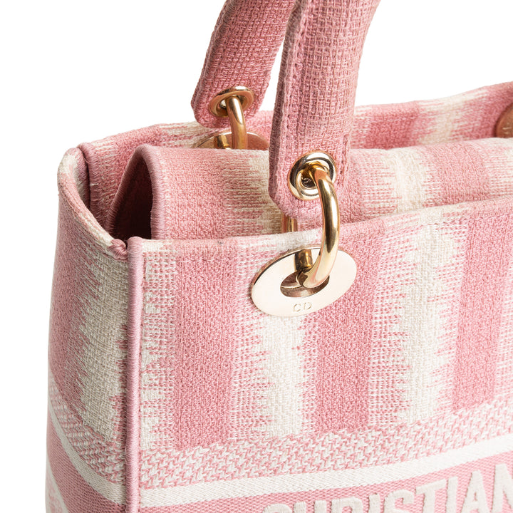 CHRISTIAN DIOR Medium Canvas D-Lite Lady Dior - Pink OUTLET FINAL SALE