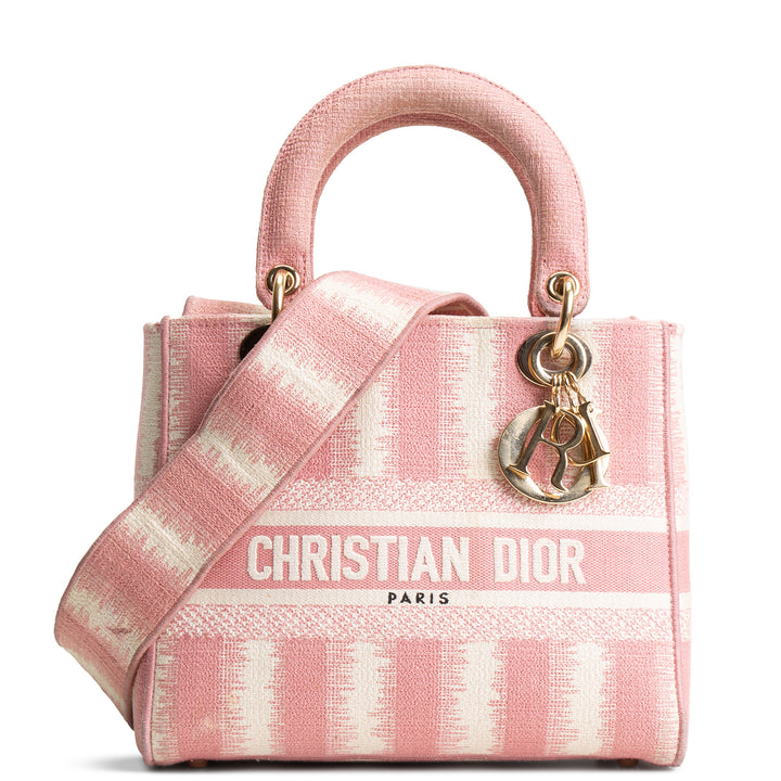 CHRISTIAN DIOR Medium Canvas D-Lite Lady Dior - Pink OUTLET FINAL SALE