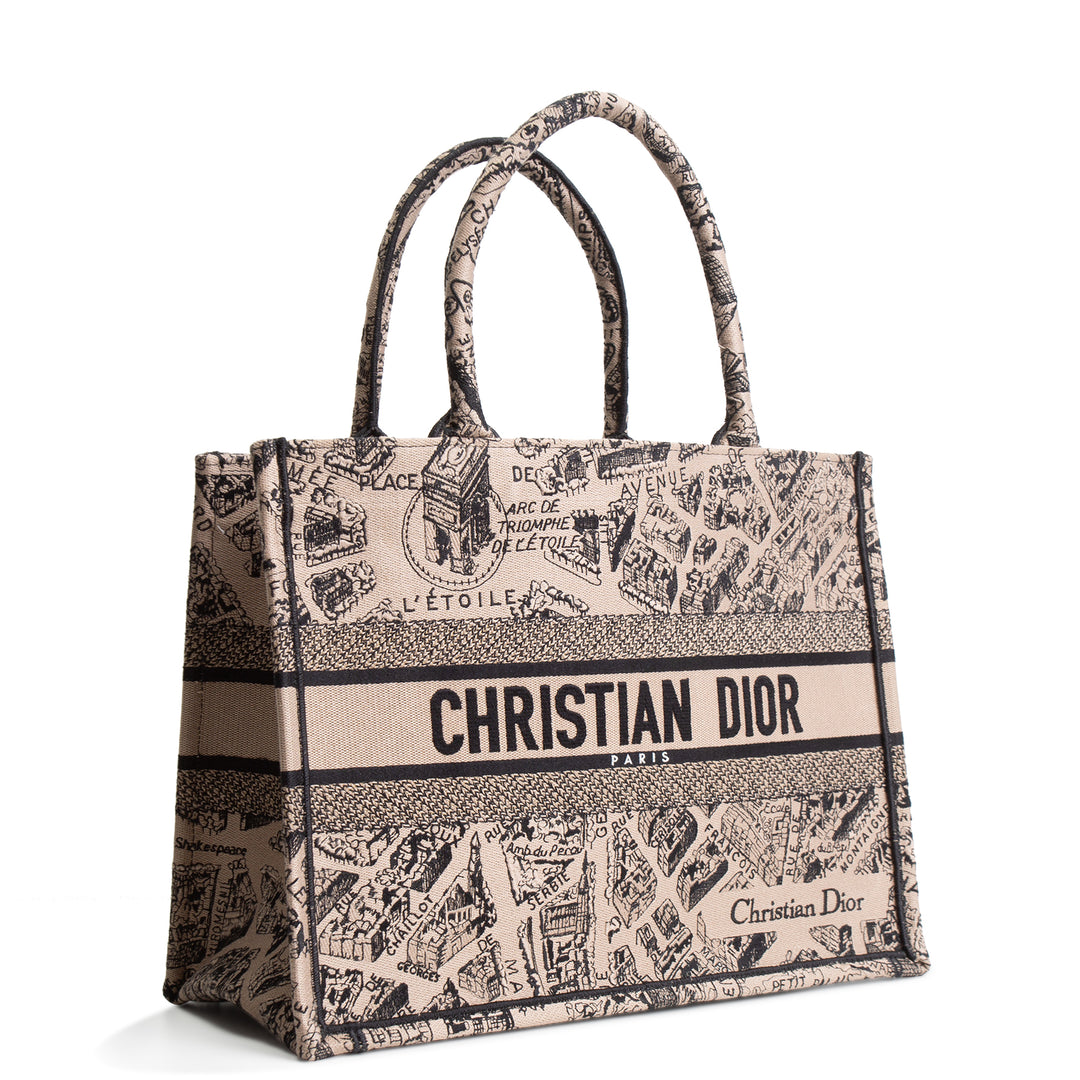 CHRISTIAN DIOR Plan de Paris Medium Book Tote - Taupe