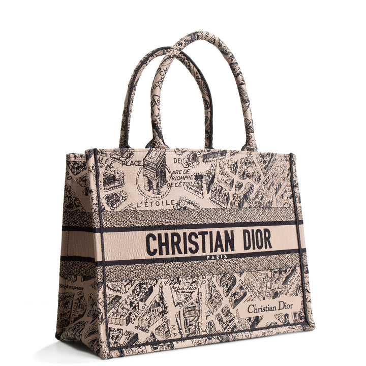 CHRISTIAN DIOR Plan de Paris Medium Book Tote - Taupe