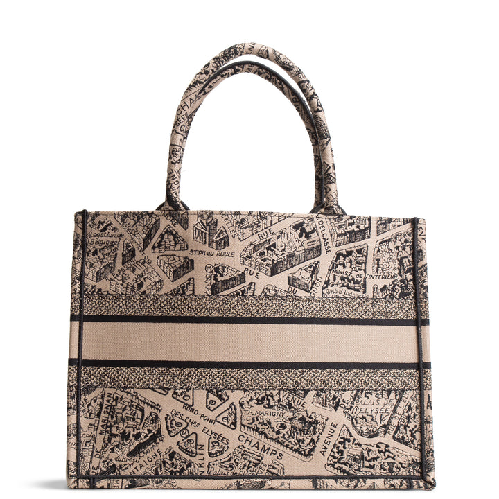 CHRISTIAN DIOR Plan de Paris Medium Book Tote - Taupe