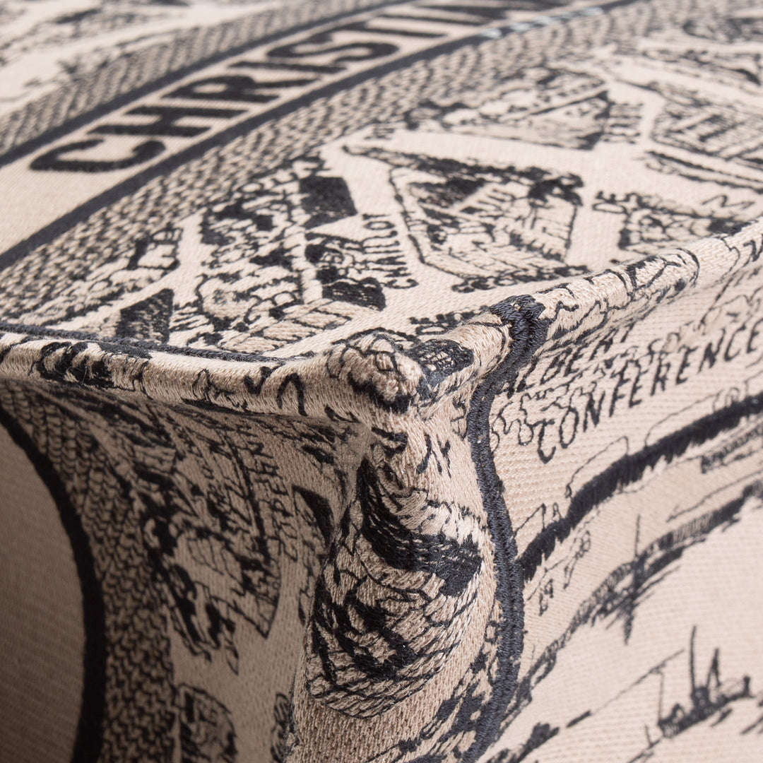 CHRISTIAN DIOR Plan de Paris Medium Book Tote - Taupe