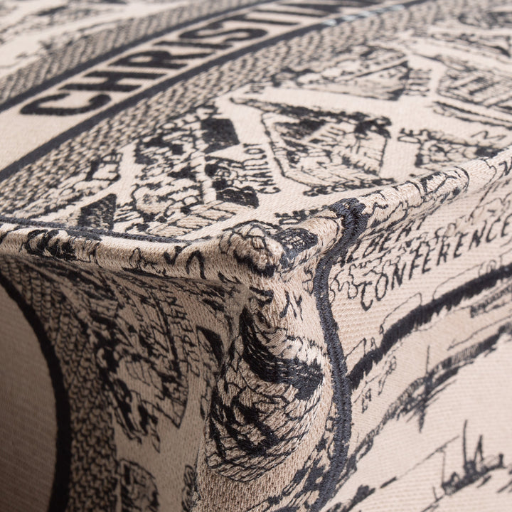 CHRISTIAN DIOR Plan de Paris Medium Book Tote - Taupe