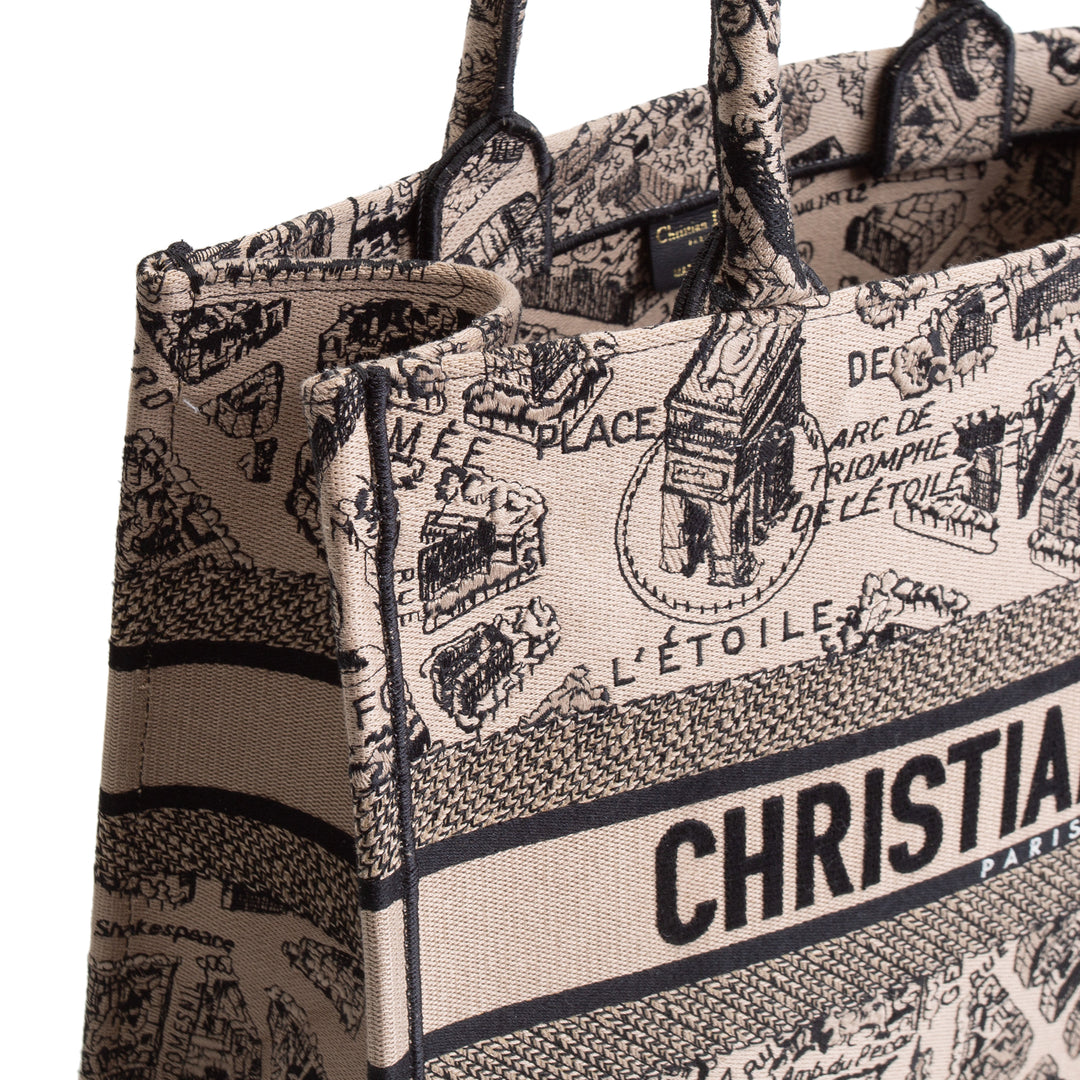 CHRISTIAN DIOR Plan de Paris Medium Book Tote - Taupe