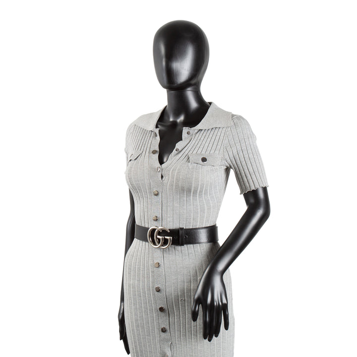 GUCCI GG Belt 40 mm Black w/ Silver