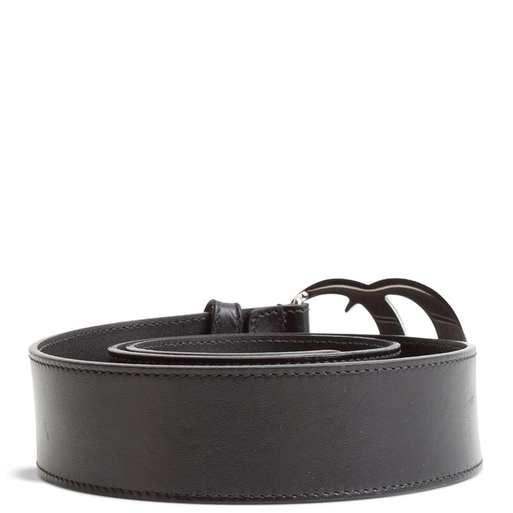 GUCCI GG Belt 40 mm Black w/ Silver