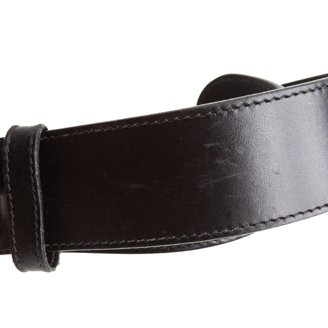 GUCCI GG Belt 40 mm Black w/ Silver