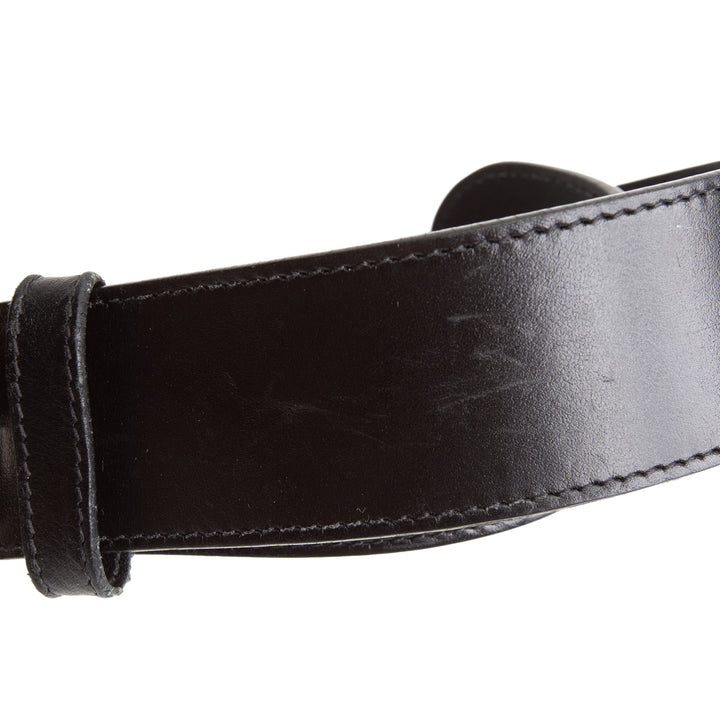 GUCCI GG Belt 40 mm Black w/ Silver