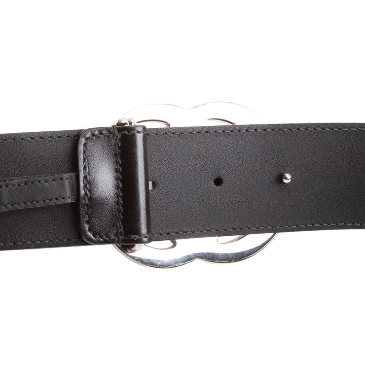 GUCCI GG Belt 40 mm Black w/ Silver