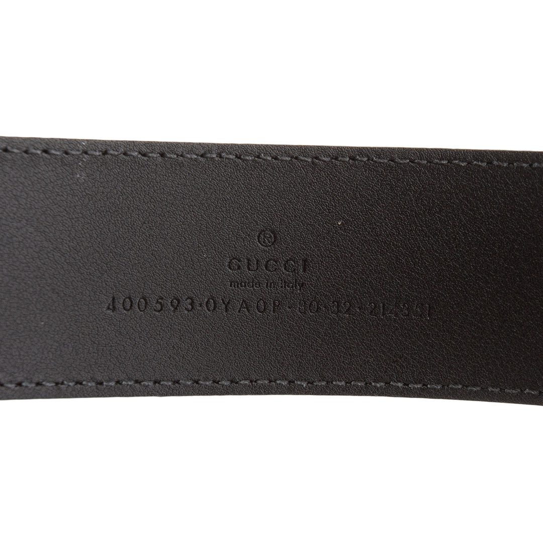 GUCCI GG Belt 40 mm Black w/ Silver