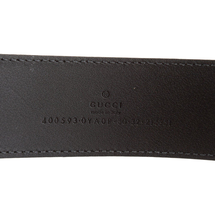 GUCCI GG Belt 40 mm Black w/ Silver