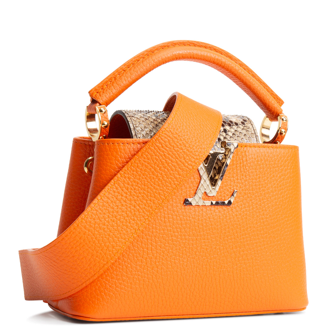 LOUIS VUITTON Taurillon Python Trim Capucines Mini -Orange