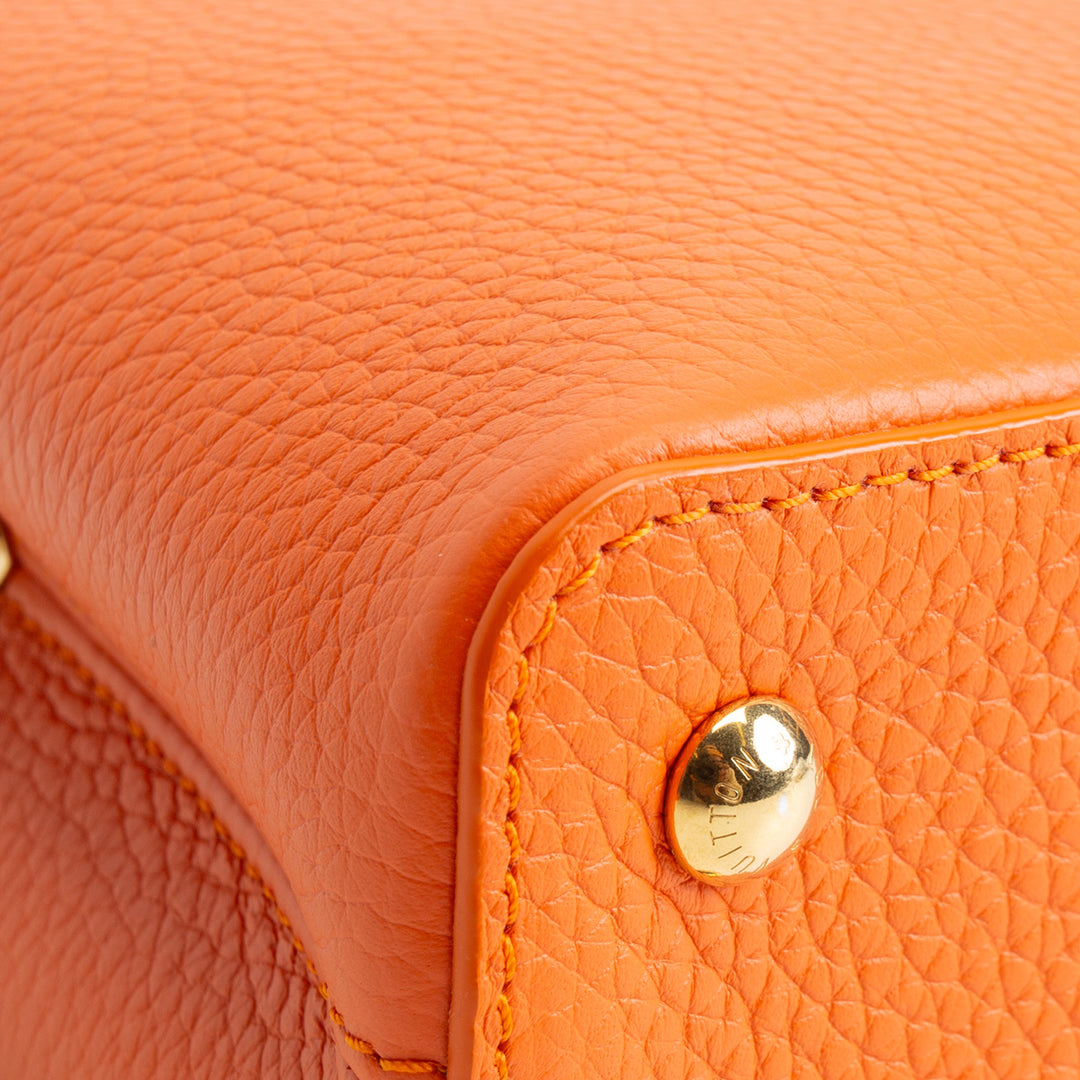LOUIS VUITTON Taurillon Python Trim Capucines Mini -Orange