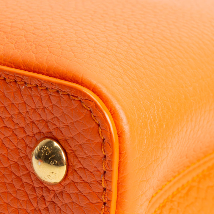 LOUIS VUITTON Taurillon Python Trim Capucines Mini -Orange