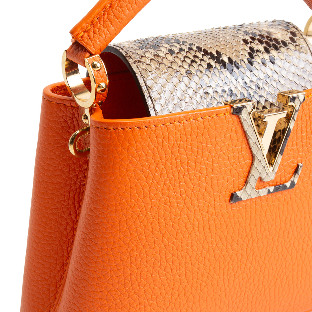 LOUIS VUITTON Taurillon Python Trim Capucines Mini -Orange