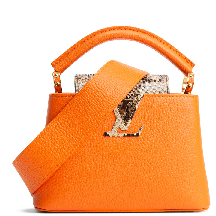 LOUIS VUITTON Taurillon Python Trim Capucines Mini -Orange