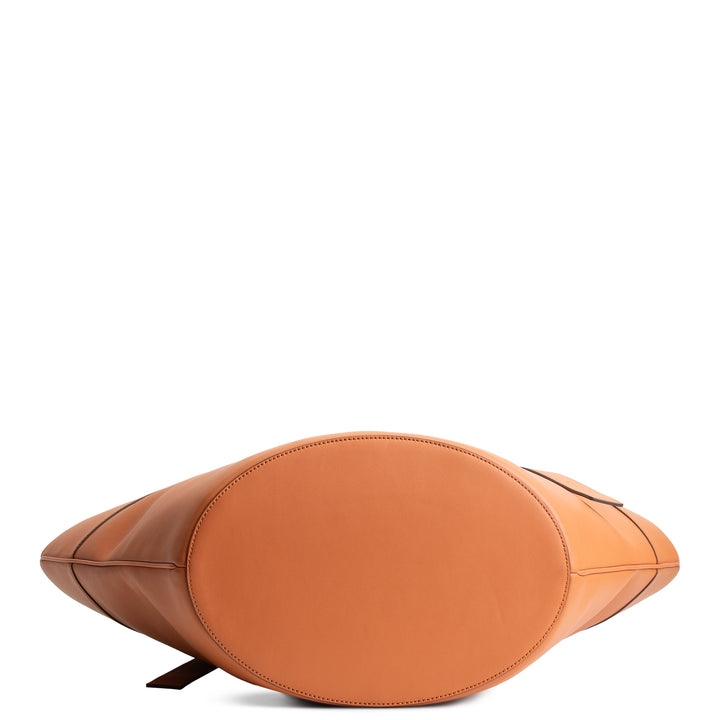 MCM Leather Himmel Large Tote - Cognac